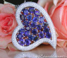 Luxurious Ceylon Sapphire Heart Pendant with Diamonds