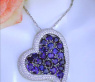 Luxurious Ceylon Sapphire Heart Pendant with Diamonds
