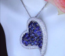 Luxurious Ceylon Sapphire Heart Pendant with Diamonds