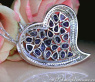 Luxurious Ceylon Sapphire Heart Pendant with Diamonds