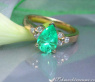 Magnificent Emerald Pear Ring with Diamons