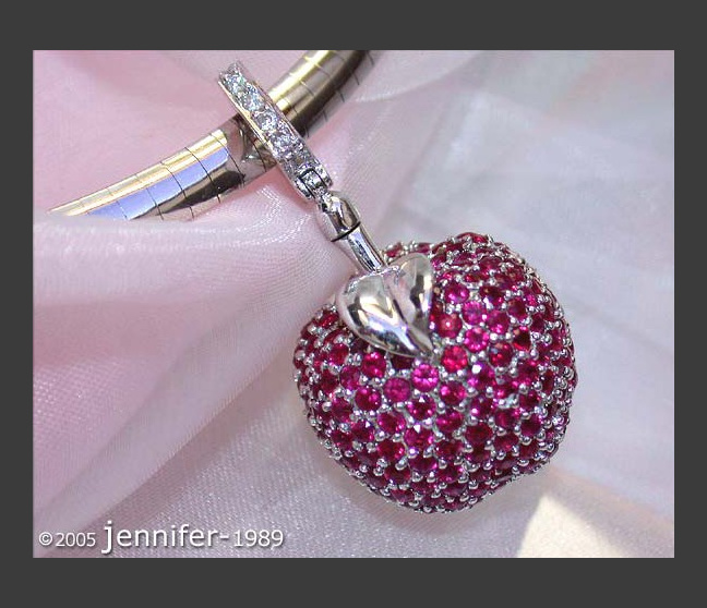 Fabulous Ruby Apple Pendant with Diamonds Fabulous Ruby Apple Pendant with Diamonds