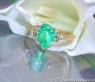 Magnificent Emerald Pear Ring with Diamons