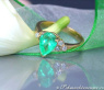 Magnificent Emerald Pear Ring with Diamons