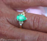 Magnificent Emerald Pear Ring with Diamons