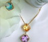Stunning Multicolor Gemstone Necklace with Diamonds
