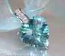 Impressive Aquamarine Heart Pendant with Diamonds