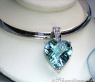 Impressive Aquamarine Heart Pendant with Diamonds