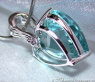 Impressive Aquamarine Heart Pendant with Diamonds