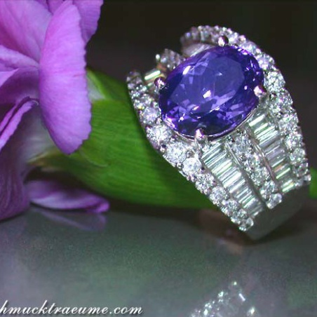  Tansanit Ring mit Brillanten & Diamanten
