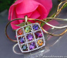 Multicolor Edelstein Anhänger mit Brillanten