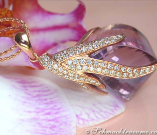 Tremendous Amethyst Pendant with Diamonds