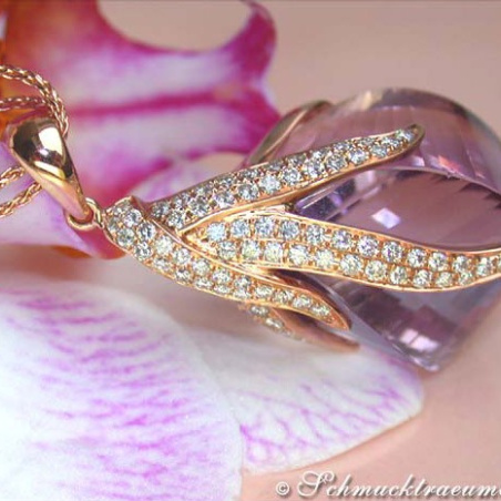 Tremendous Amethyst Pendant with Diamonds