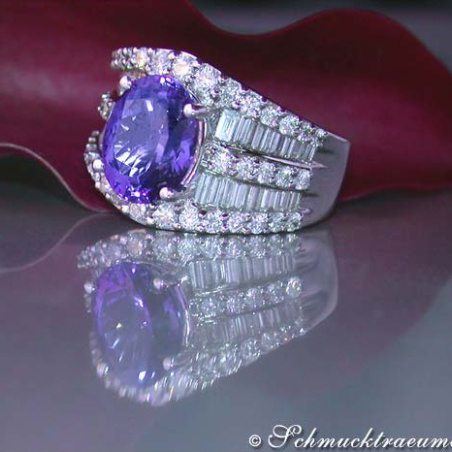  Tansanit Ring mit Brillanten & Diamanten