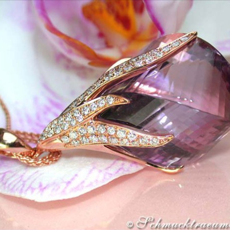 Tremendous Amethyst Pendant with Diamonds