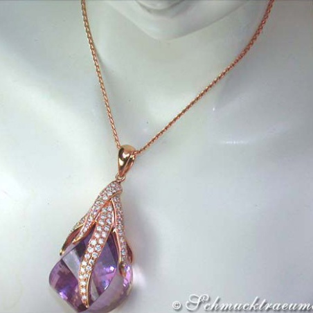 Tremendous Amethyst Pendant with Diamonds