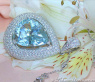 Huge Aquamarine Pear Pendant with Diamonds
