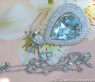 Huge Aquamarine Pear Pendant with Diamonds