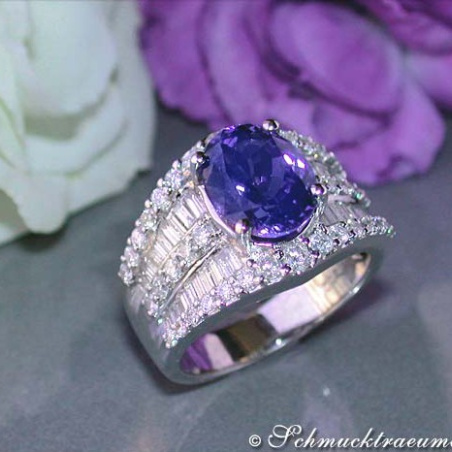  Tansanit Ring mit Brillanten & Diamanten