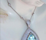 Huge Aquamarine Pear Pendant with Diamonds