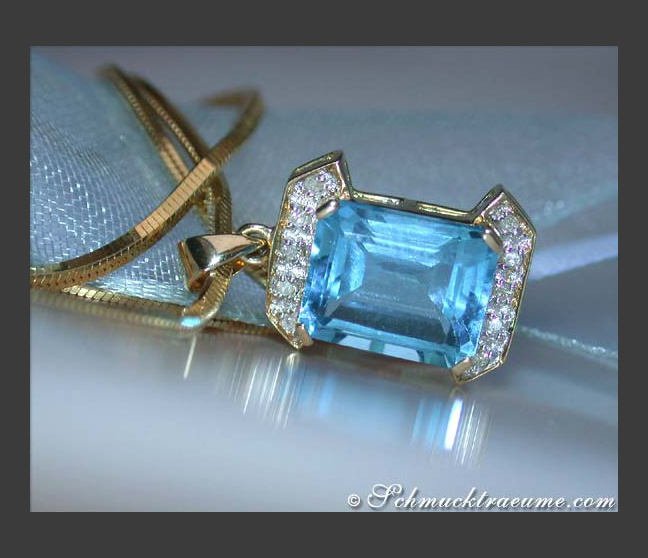 Pretty Blue Topaz Diamond Pendant Pretty Blue Topaz Diamond Pendant