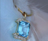 Pretty Blue Topaz Diamond Pendant