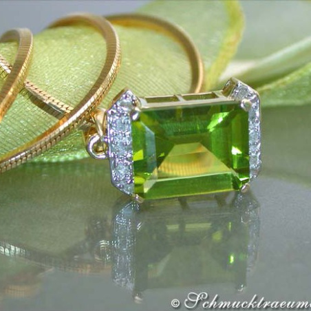 Beautiful Peridot Diamond Pendant