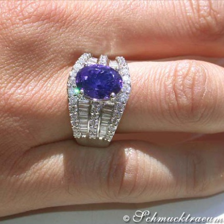  Tansanit Ring mit Brillanten & Diamanten