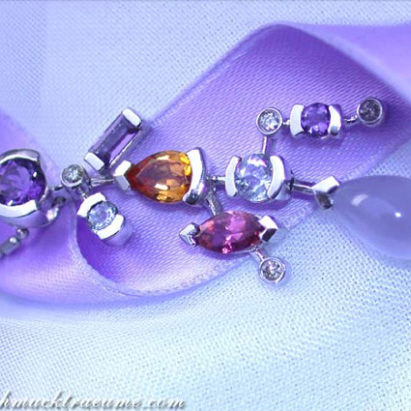 Magnificent Multicolor Gemstone Diamond Pendant