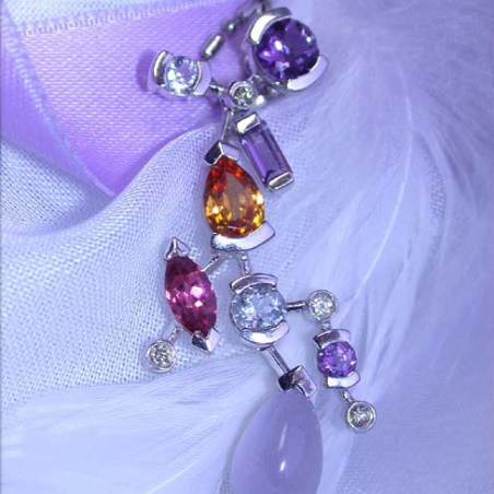 Magnificent Multicolor Gemstone Diamond Pendant