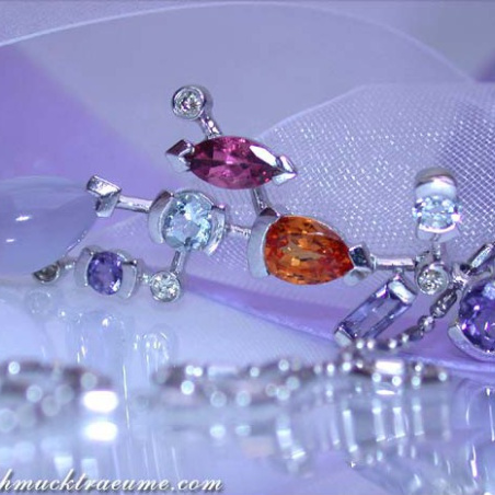 Magnificent Multicolor Gemstone Diamond Pendant