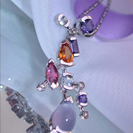 Magnificent Multicolor Gemstone Diamond Pendant