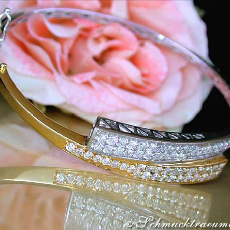 Diamanten Armreif in Gelbgold und Weißgold
