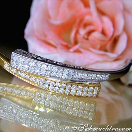 Diamanten Armreif in Gelbgold und Weißgold