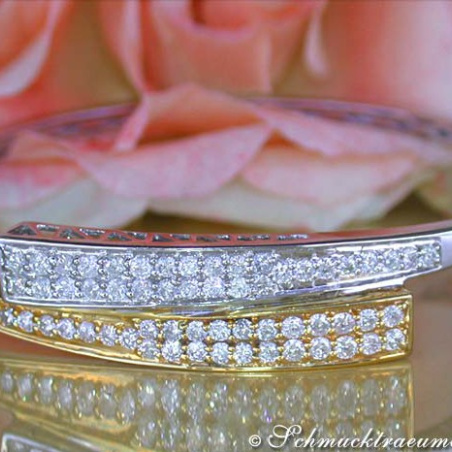 Diamanten Armreif in Gelbgold und Weißgold