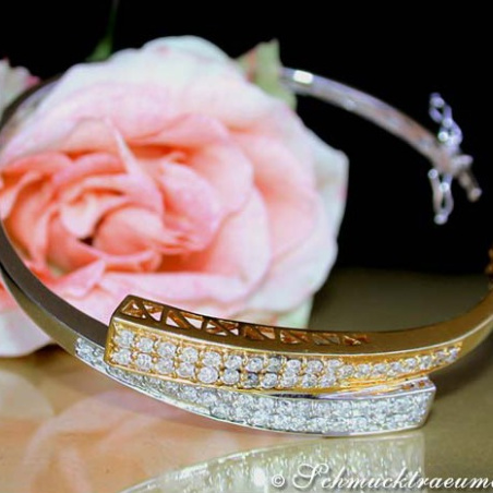 Diamanten Armreif in Gelbgold und Weißgold