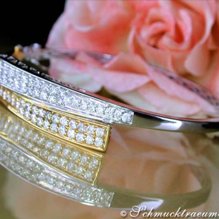 Diamanten Armreif in Gelbgold und Weißgold