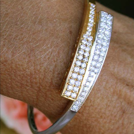 Diamanten Armreif in Gelbgold und Weißgold