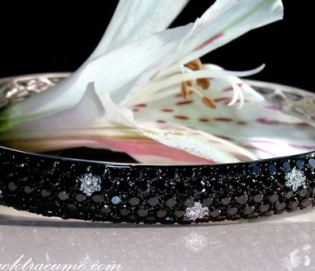Elegant Black & White Diamond Bangle