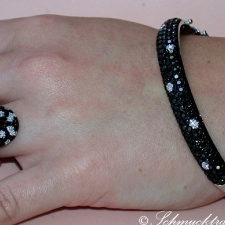 Brillanten & schwarze Diamanten Armreif