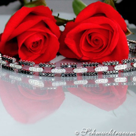 Schwarze Diamanten & Brillanten Armband