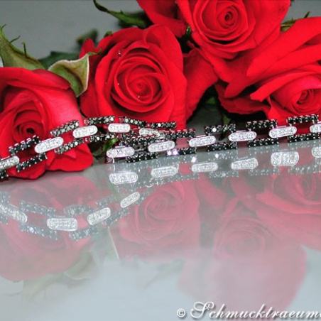 Schwarze Diamanten & Brillanten Armband