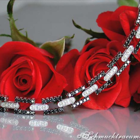 Schwarze Diamanten & Brillanten Armband