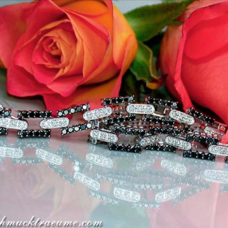 Schwarze Diamanten & Brillanten Armband