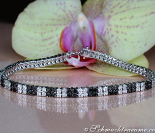 Terrific Black & White Diamond Bracelet