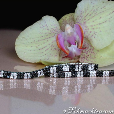 Brillanten & schwarze Diamanten Armband