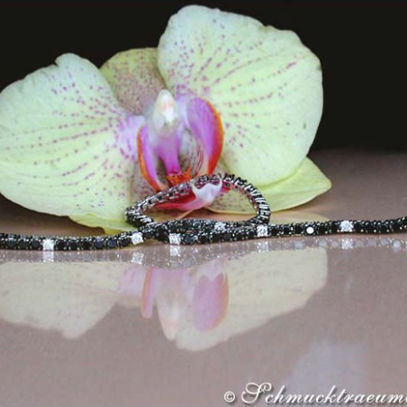 Tennis Armband mit Brillanten & schwarzen Diamanten