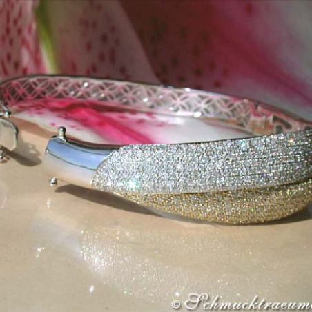 Brillant Armreif in Gelb- & Weißgold 750