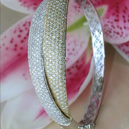 Brillant Armreif in Gelb- & Weißgold 750