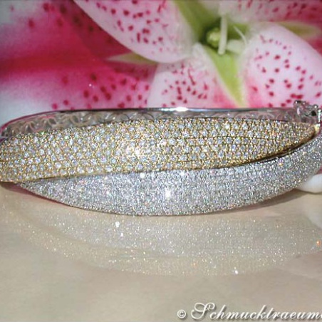 Brillant Armreif in Gelb- & Weißgold 750